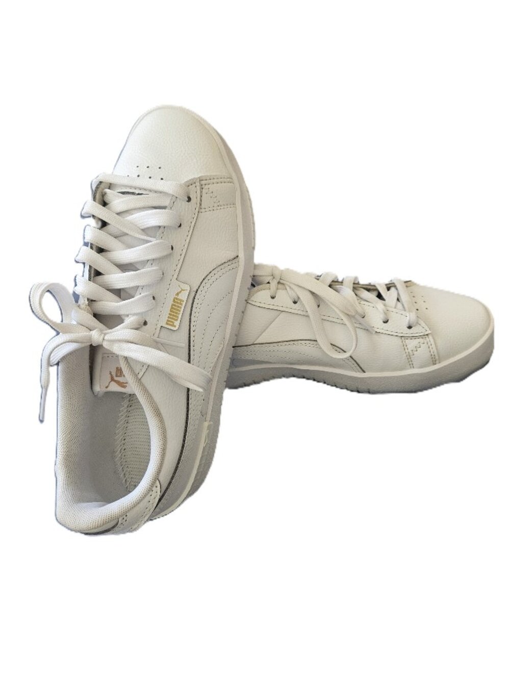 PUMA Court Sneaker White Women's Casual Low Top Leather Shoes Size 8.5 403456-30